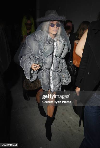 Imogen Anthony arrives during the Stolen Girlfriends Club show during New Zealand Fashion Week 2018 at Red Bull, on August 29, 2018 in Auckland, New...