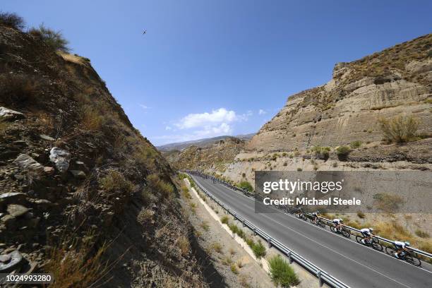 Dylan Van Baarle of The Netherlands and Team Sky / Pavel Sivakov of Russia and Team Sky / Salvatore Puccio of Italy and Team Sky / Jonathan...