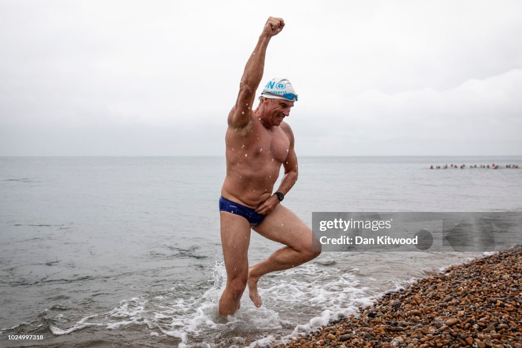 UN Patron Of The Oceans Completes 'Long Swim' From Land's End To Dover