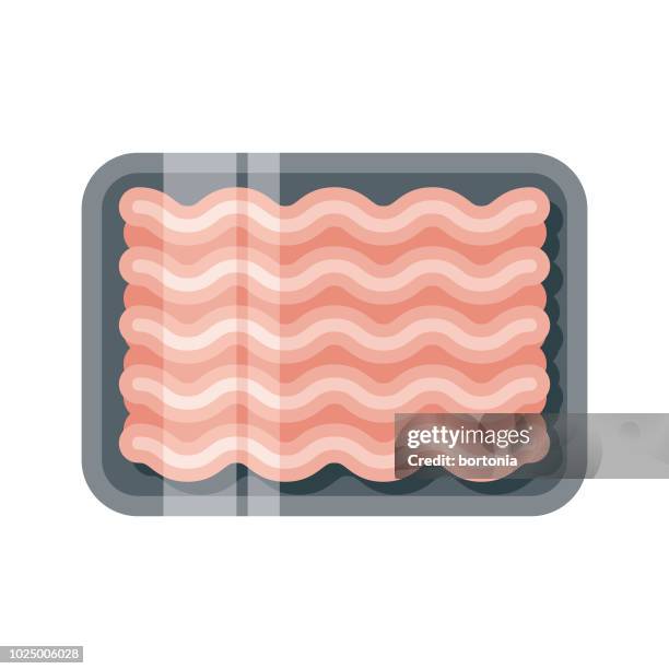 ground white meat flat design meat icon - ground turkey meat stock illustrations