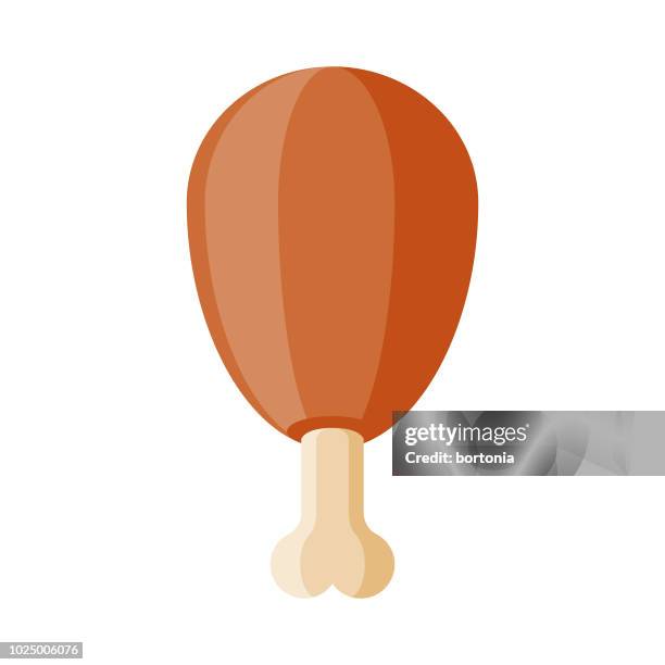 poultry leg flat design meat icon - turkey leg stock illustrations