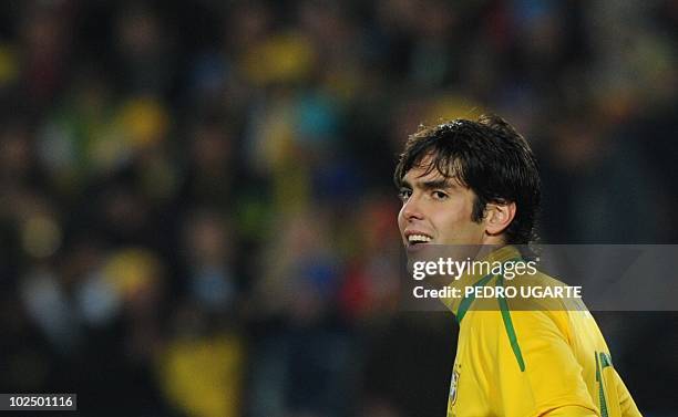 Brazil's midfielder Kaka is pictured during the 2010 World Cup round of 16 football match Brazil versus Chile on June 28, 2010 at Ellis Park Stadium...