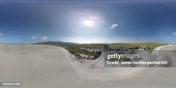 barra airport, barra, outer hebrides, scotland - barra scotland stock pictures, royalty-free photos & images