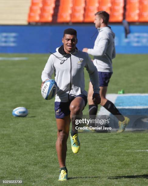 Ashwin Willemse trains during South Africa Captain's Run before the The Rugby Championship 2018 match against South Africa at Estadio Malvinas...
