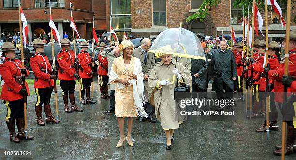 Queen Elizabeth II arrives at the Garrison on June 28, 2010 in Halifax, Canada. The Queen and Duke of Edinburgh are on an eight day tour of Canada...