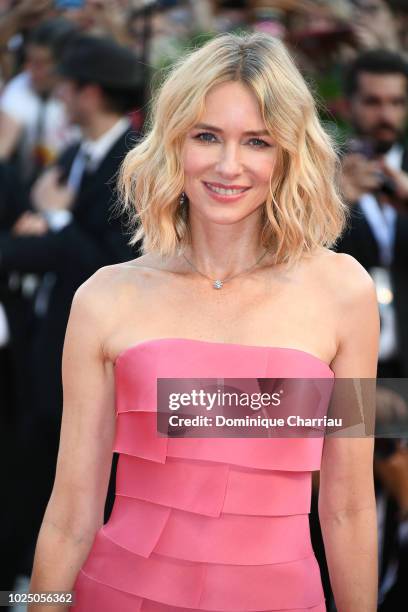 Naomi Watts walks the red carpet ahead of the opening ceremony and the 'First Man' screening during the 75th Venice Film Festival at Sala Grande on...