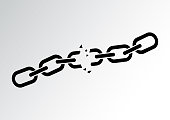 Broken chain. Vector illustration