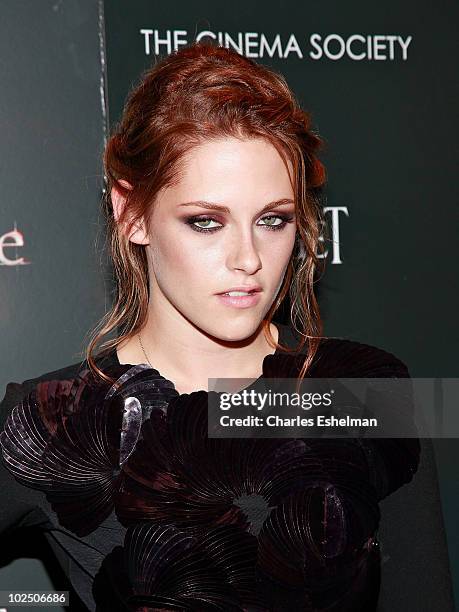 Actress Kristen Stewart attends a screening of "The Twilight Saga: Eclipse" hosted by The Cinema Society and Piaget at the Crosby Street Hotel on...