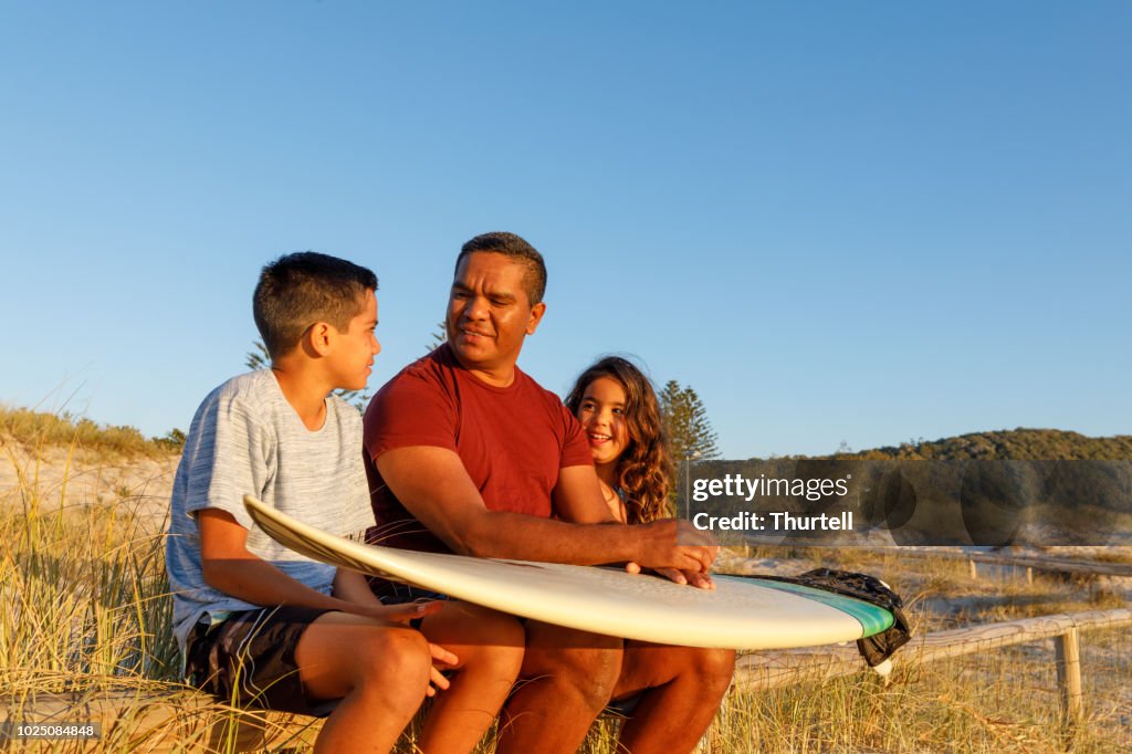 Australian Aboriginal Father and Children