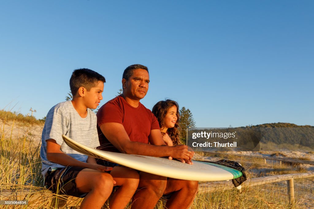 Australian Aboriginal Father and Children