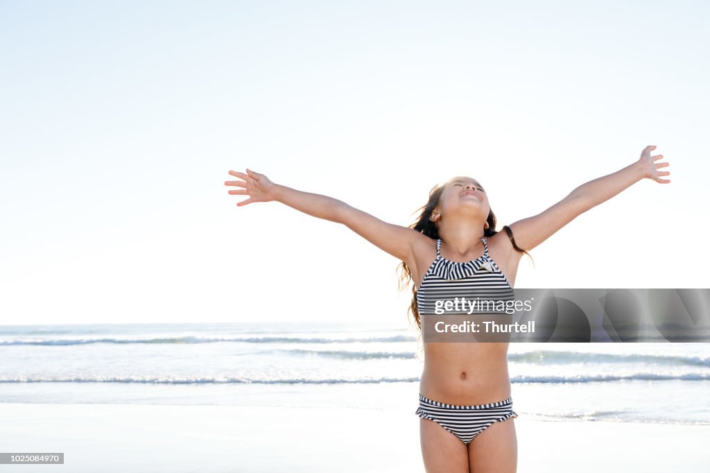 Australian Aboriginal Girl At Beach