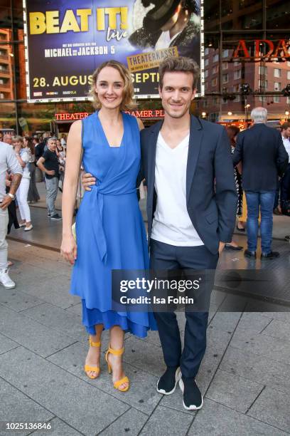 German actress Anne-Catrin Maerzke and German actor Thaddaeus Meilinger during the musical premiere of 'BEAT IT! - Die Show ueber den King of Pop' at...