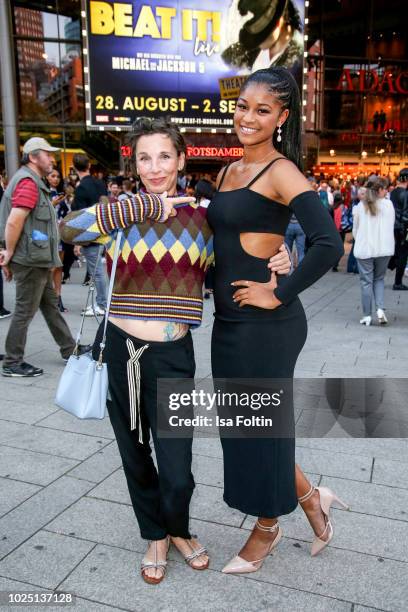 German actress Meret Becker and musical actress DjoDjo Kasse during the musical premiere of 'BEAT IT! - Die Show ueber den King of Pop' at Stage...