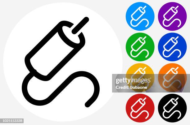 coaxial cable plug icon - coaxial cable stock illustrations