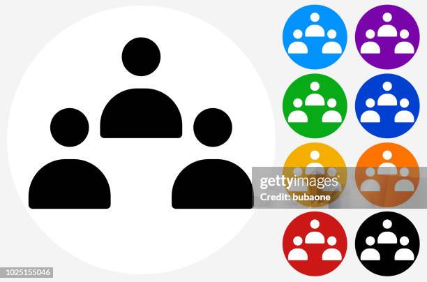 three people icon - three circles stock illustrations