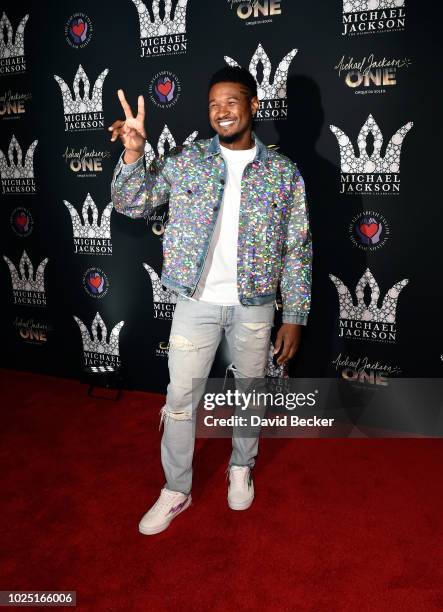 Recording artist Usher attends the Michael Jackson diamond birthday celebration at Mandalay Bay Resort and Casino on August 29, 2018 in Las Vegas,...