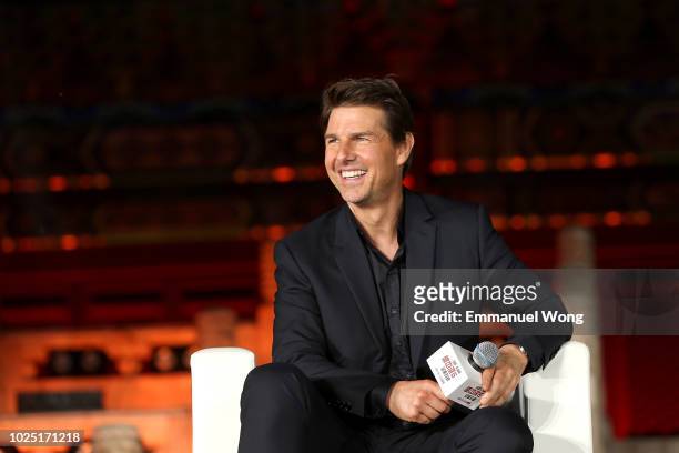 Tom Cruise attends the 'Mission: Impossible - Fallout' Press Conference at The Ancestral Temple on August 29, 2018 in Beijing, .