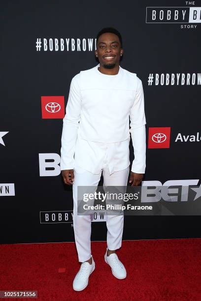 Woody McClain attends BET and Toyota present the premiere screening of "The Bobby Brown Story" at Paramount Theatre on August 29, 2018 in Hollywood,...