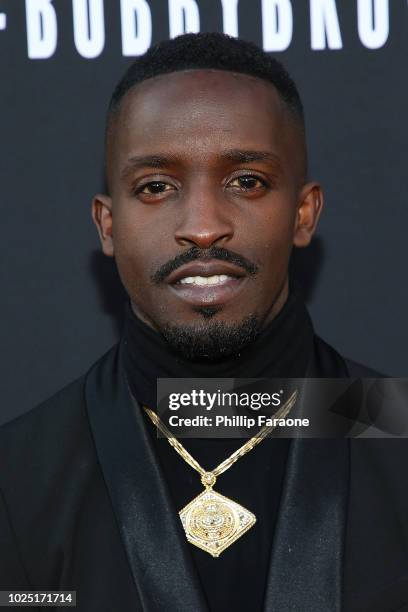 Elijah Kelley attends BET and Toyota present the premiere screening of "The Bobby Brown Story" at Paramount Theatre on August 29, 2018 in Hollywood,...