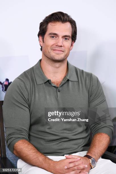 Actor Henry Cavill attends the 'Mission: Impossible - Fallout' China Press Junket at The Peninsula Hotel on August 29, 2018 in Beijing, China.