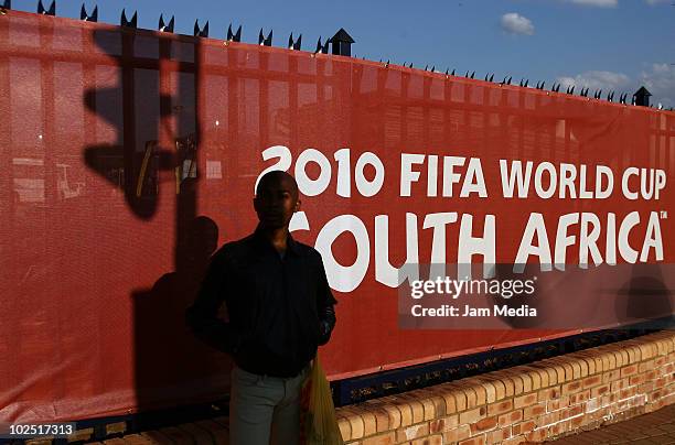 Ghanian supporter near the Loftus Versfeld Stadium prior to a 2010 FIFA World Cup group D soccer match between Serbia and Ghana on June 13, 2010 in...