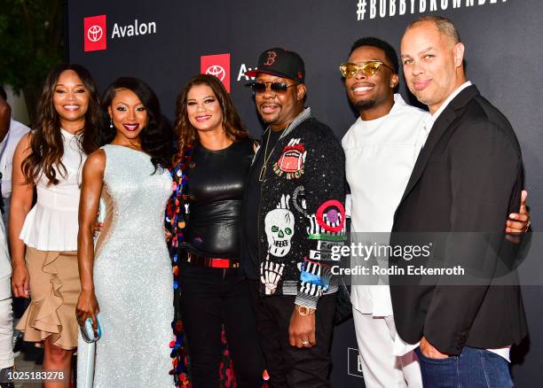 Connie Orlando, Gabrielle Dennis, Alicia Etheredge, Bobby Brown, Woody McClain, and Jesse Collins arrive at the premiere screening of "The Bobby...