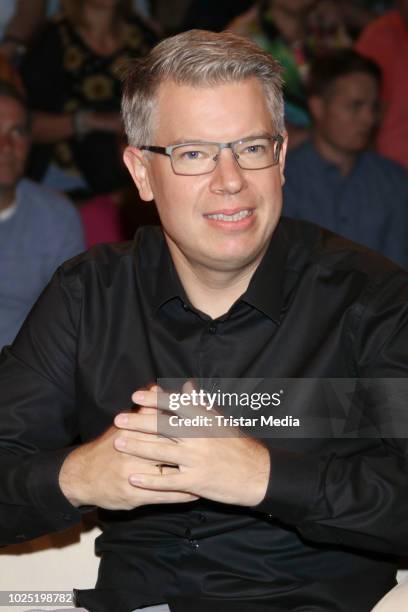 German business man Frank Thelen during the 'Markus Lanz' TV show on August 29, 2018 in Hamburg, Germany.