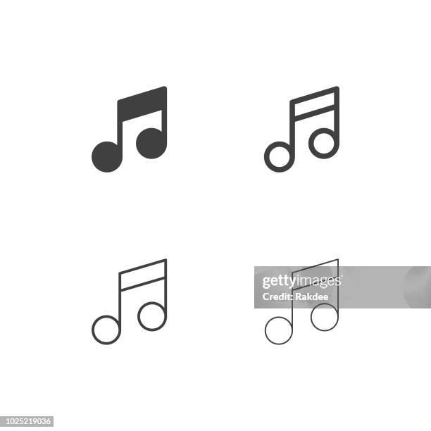 stockillustraties, clipart, cartoons en iconen met muzieknoot icons - multi-serie - muziek