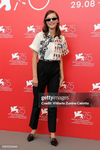 Actress Hannah Gross attends 'The Mountain' photocall during the 75th Venice Film Festival at Sala Casino on August 30, 2018 in Venice, Italy.