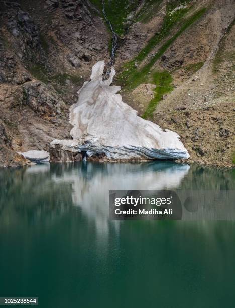 melting glacier at lulusar lake, naran - yuri malenchenko stock pictures, royalty-free photos & images