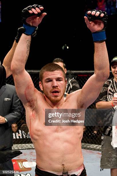 Jim Miller def. Mac Danzig - Unanimous Decision during UFC 100 at Mandalay Bay Events Center on July 11, 2009 in Las Vegas, Nevada.