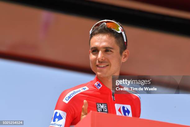 Start / Podium / Rudy Molard of France and Team Groupama FDJ Red Leader Jersey / during the 73rd Tour of Spain 2018, Stage 6 a 155,7km stage from...