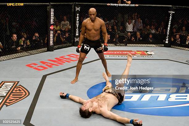 Anderson Silva def. Forrest Griffin - KO - 3:23 round 1 during UFC 101 at Wachovia Center on August 8, 2009 in Philadelphia, Pennsylvania.