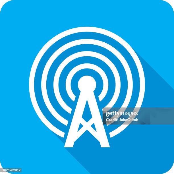 radio tower icon silhouette - wireless tower stock illustrations