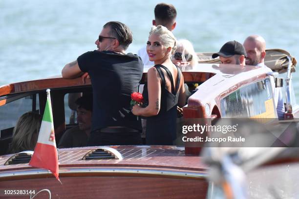 Lady Gaga and Christian Carino are seen during the 75th Venice Film Festival on August 30, 2018 in Venice, Italy.