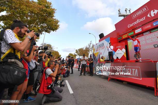 Podium / Rudy Molard of France and Team Groupama FDJ Red Leader Jersey / Celebration / Press / Media / during the 73rd Tour of Spain 2018, Stage 6 a...