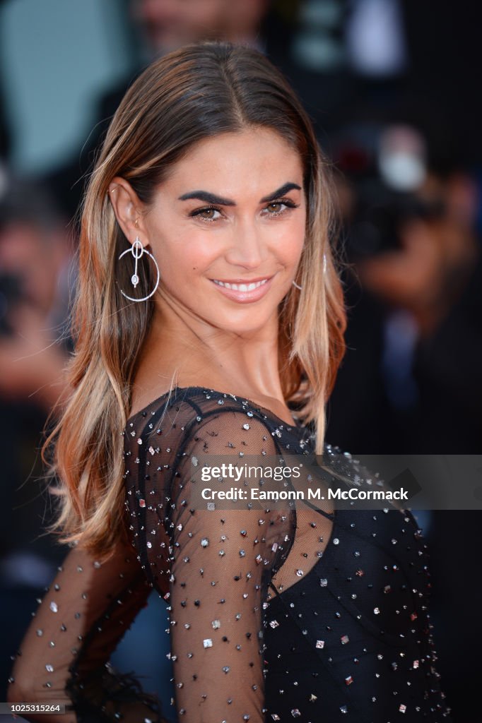 Melissa Satta walks the red carpet ahead of the 'Roma' screening