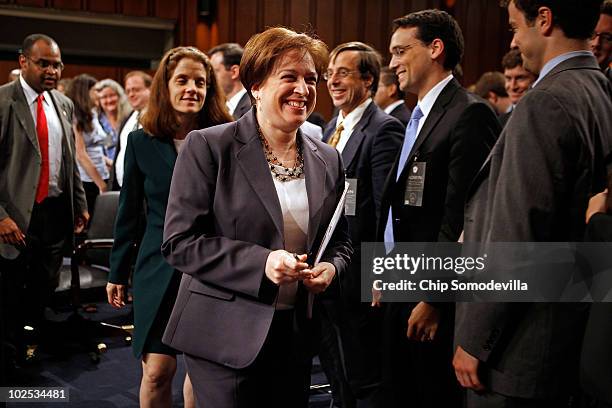 Supreme Court Justice nominee Elena Kagan leaves after facing hours of questioning from members of the Senate Judiciary Committee on the second day...