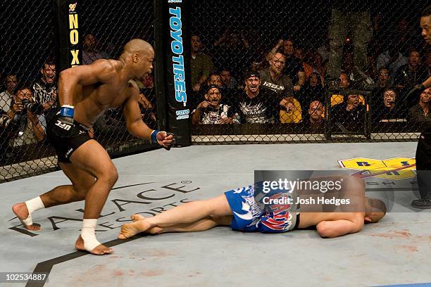 Rashad Evans def. Chuck Liddell - KO - 1:51 round 2 during UFC 88 at Philips Arena on September 6, 2008 in Atlanta, Georgia.