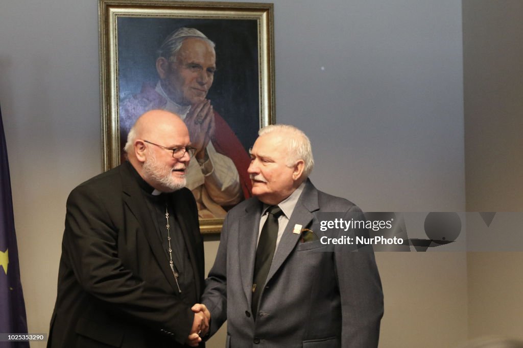 Cardinal Reinhard Marx Meets Lech Walesa