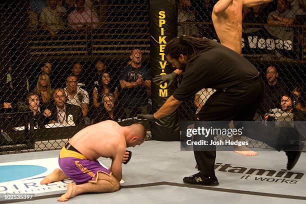 Nate Diaz def. Manny Gamburyan - Submission - :20 round 2 during The Ultimate Fighter 5 Finale at The Pearl at the Palms on June 23,2007 in Las...