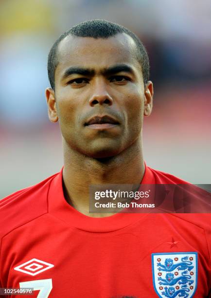 Portrait of Ashley Cole of England before the start of the 2010 FIFA World Cup South Africa Group C match between Slovenia and England at the Nelson...