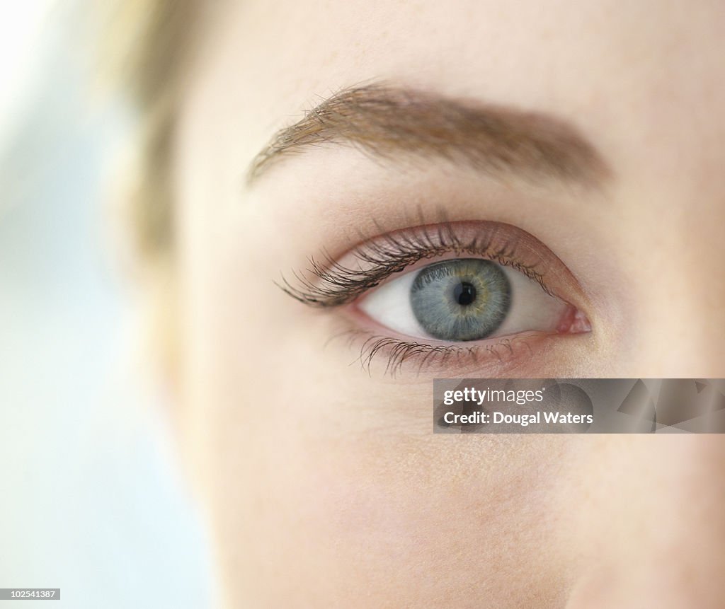 Close up of woman's eye.