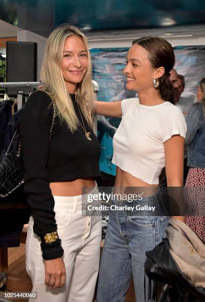 Ambre Dahan and Chloe Bartoli attend the launch of S.E.A. JEANS, celebrated by Outerknown, at Ron Herman Melrose on August 30, 2018 in Los Angeles,...