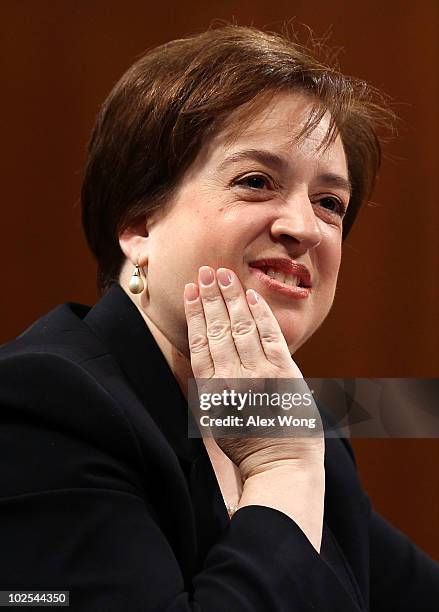 Supreme Court nominee Elena Kagan listens during the third day of her confirmation hearings before the Senate Judiciary Committee on Capitol Hill...