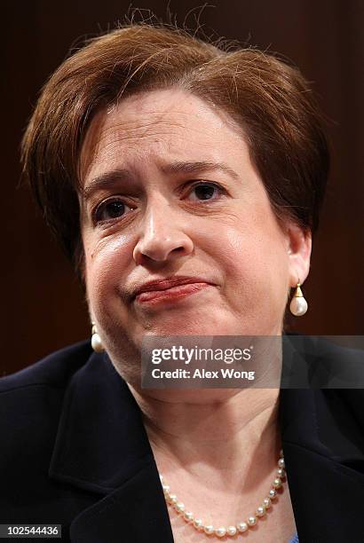 Supreme Court nominee Elena Kagan listens during the third day of her confirmation hearings before the Senate Judiciary Committee on Capitol Hill...