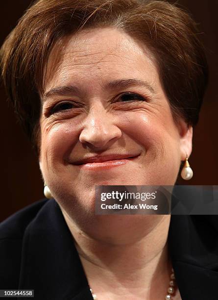 Supreme Court nominee Elena Kagan listens during the third day of her confirmation hearings before the Senate Judiciary Committee on Capitol Hill...