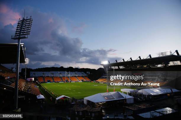 General view of the ground is seen prior to the round 25 NRL match between the New Zealand Warriors and the Canberra Raiders at Mt Smart Stadium on...