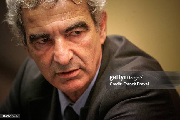 France national team coach Raymond Domenech attends a hearing in front of the country's politicians at the Cultural Affairs commission within the...