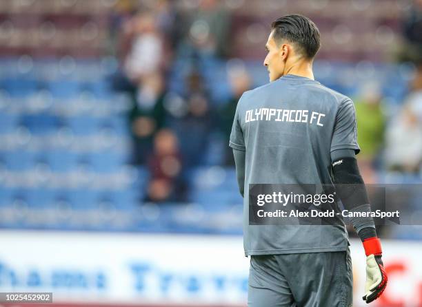 Olympiakos' Andreas Gianniotis during the UEFA Europa League Qualifying Second Leg match between Burnley and Olympiakos at Turf Moor on August 30,...